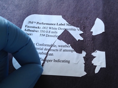 Destructible Labels - 3M Material