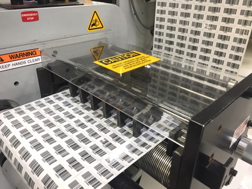 Reflective Barcode Labels on press