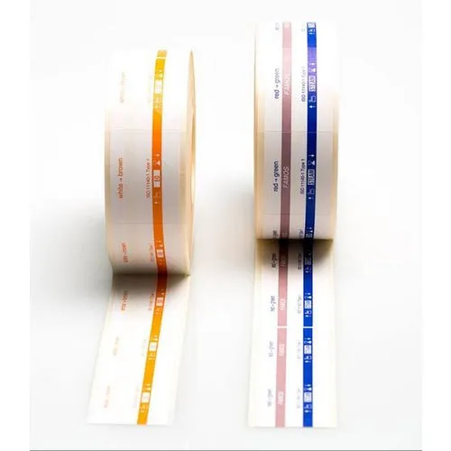 Yellow and Blue Sterilization Label Rolls