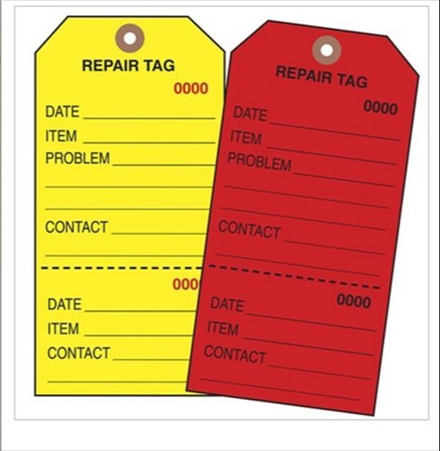 Red and Yellow Repair Tags