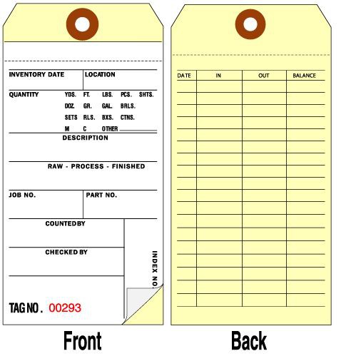 Custom Inventory Tags Front and Back