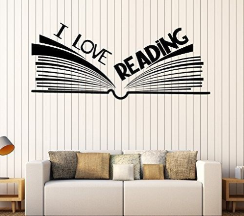 Wall Graphic That Says I Love Reading