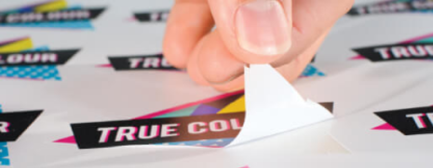 Commercial Label Being Peeled